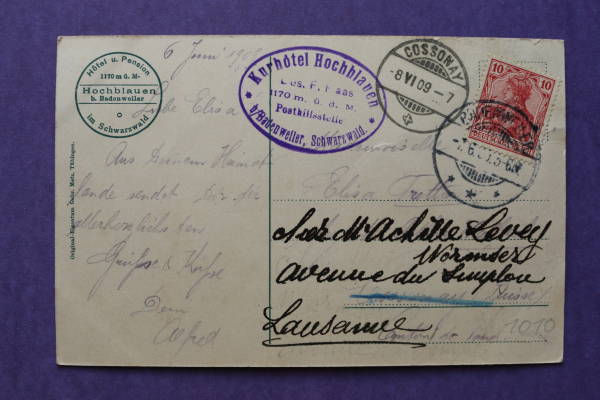 Postcard PC Hochblauen 1909
